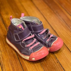Keen high top purple leather shoes.